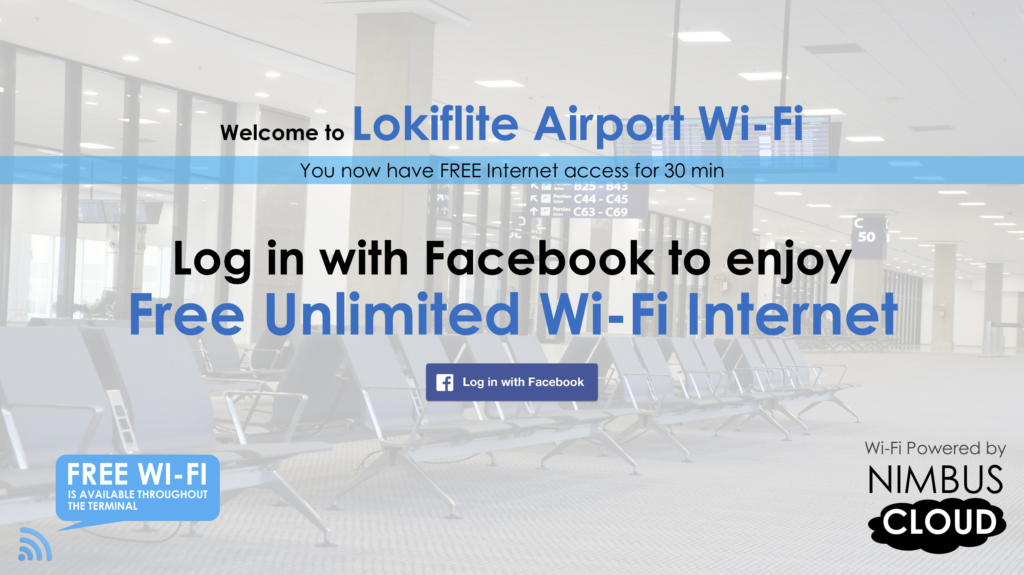 Example 1: App offering free Wi-Fi for logging in with Facebook — policy compliant