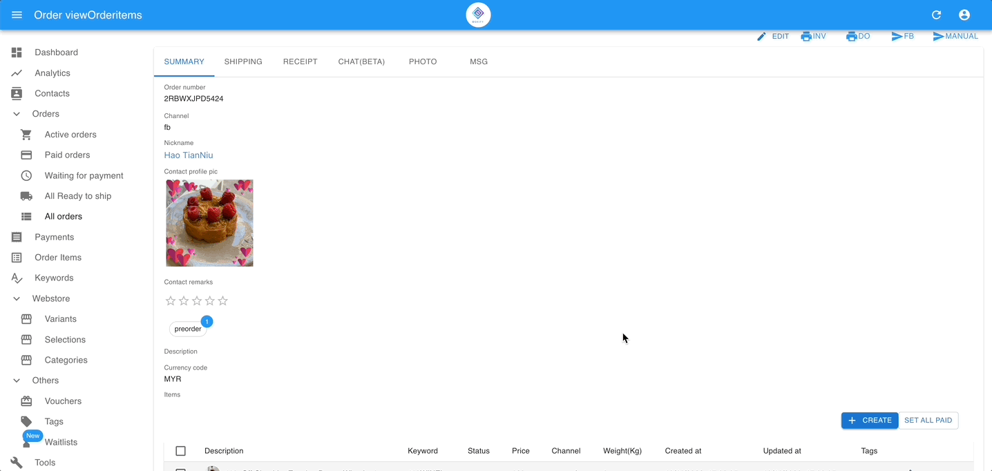 Animation showing the FB Send button and 24-hour window warning