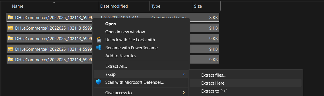 7-Zip extraction