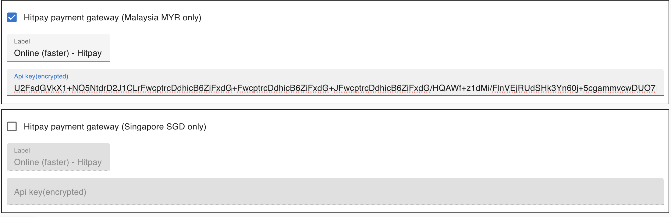 Pasting Hitpay API Key into Boxify