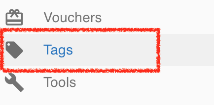 Tag menu option in the Boxify left navigation